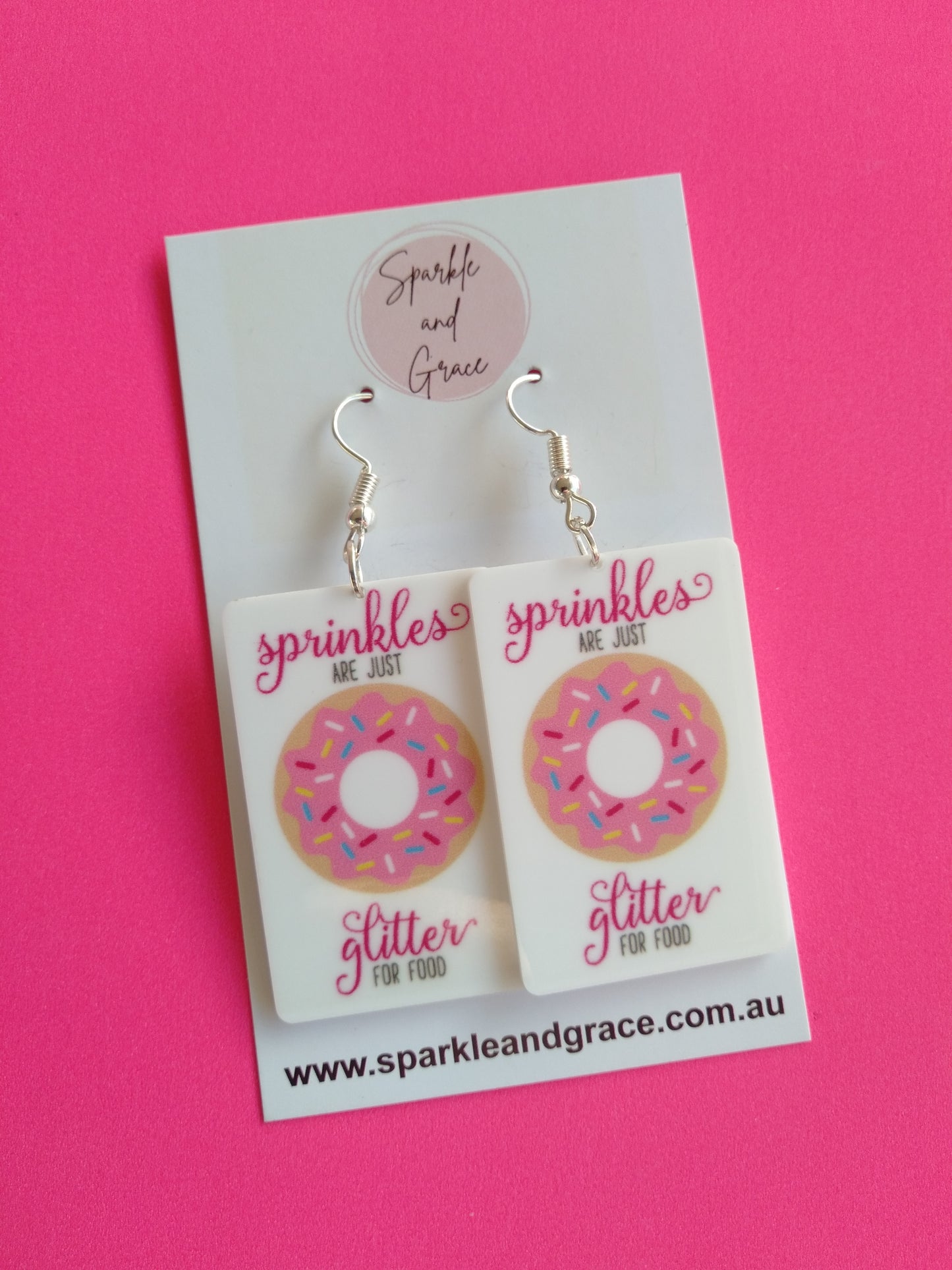 Sprinkles are just Glitter for Food Dangle Earrings