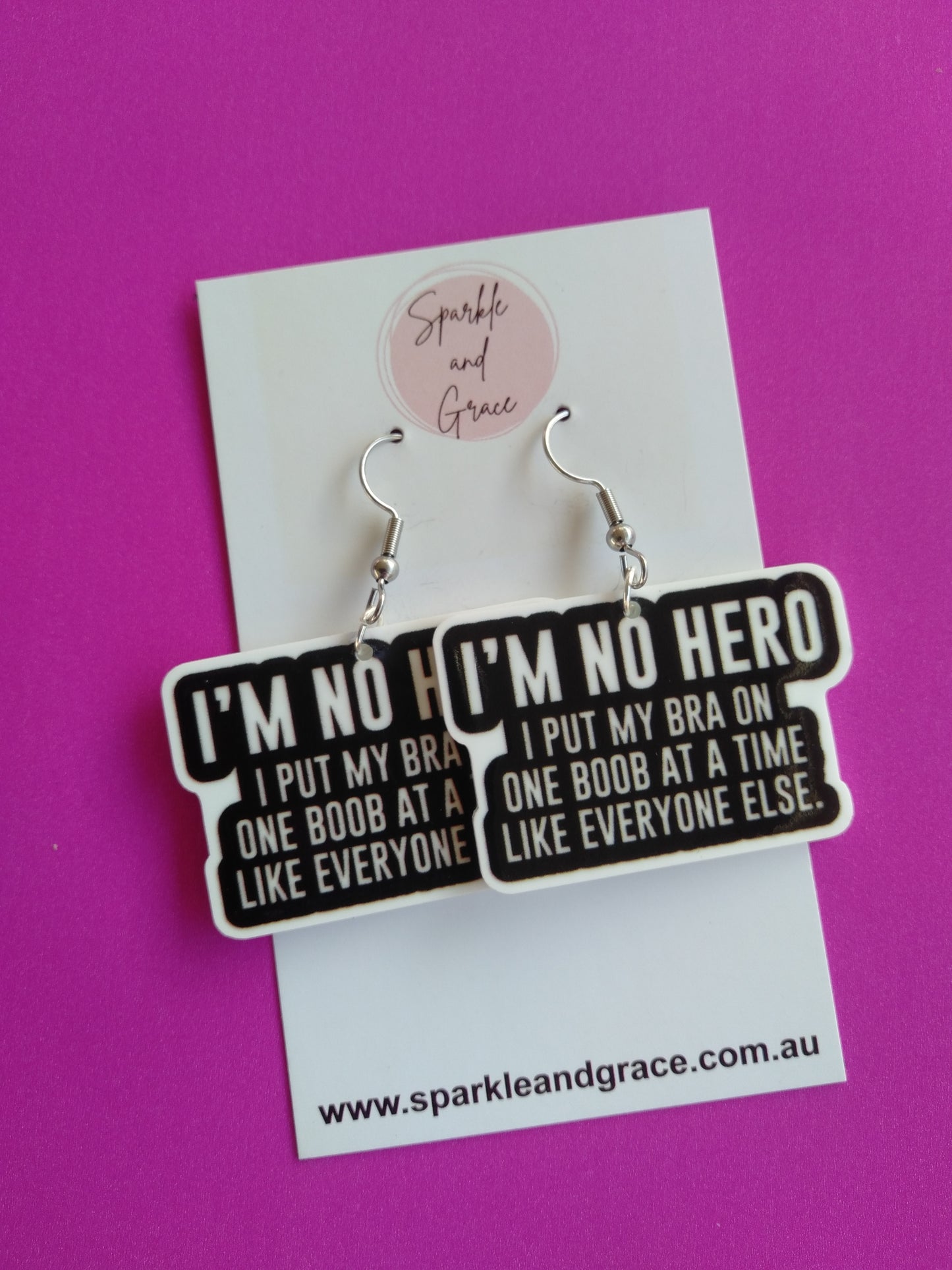 I'm No Hero Dangle Earrings