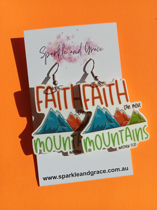 Faith Can Move Mountains Dangle Earrings