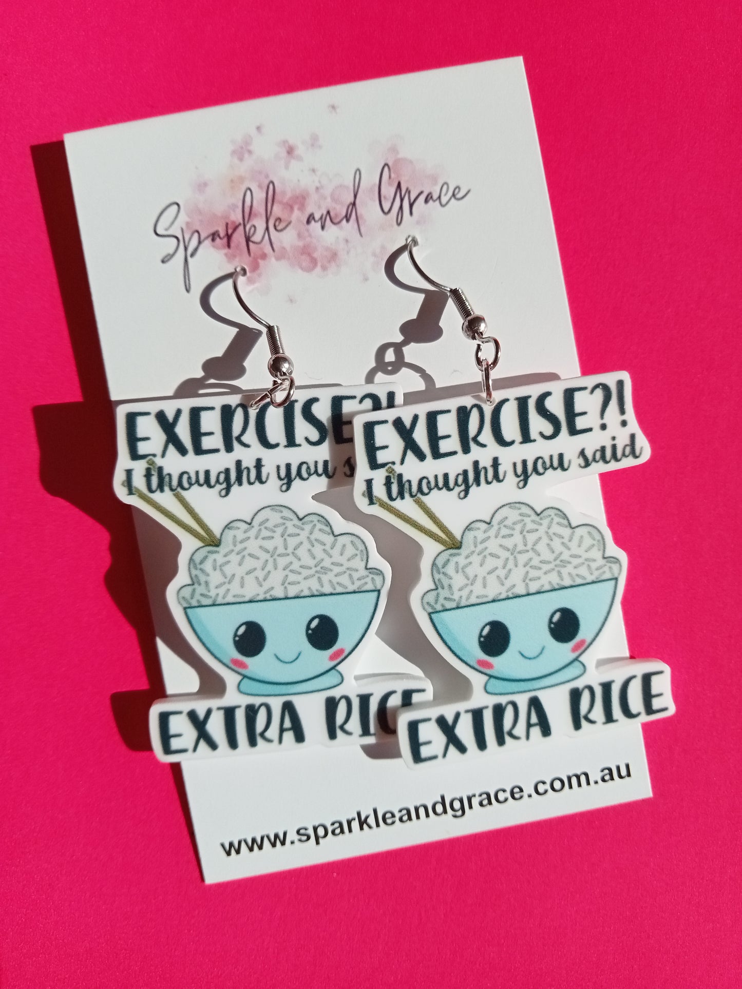 Exercise Extra Rice Dangle Earrings