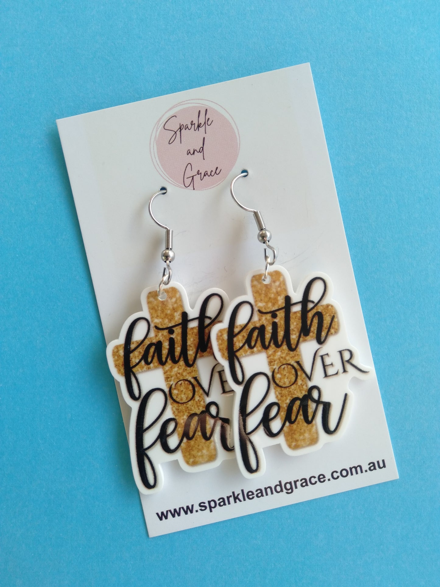 Faith Over Fear Dangle Earrings