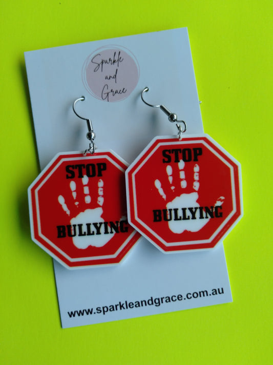 Stop Bullying Dangle Earrings