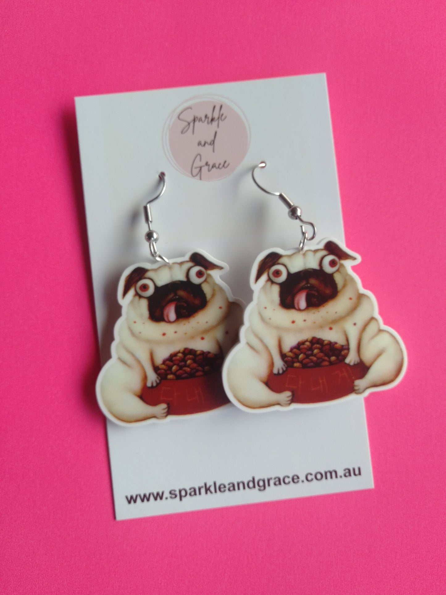 Pig The Pug Dangle Earrings
