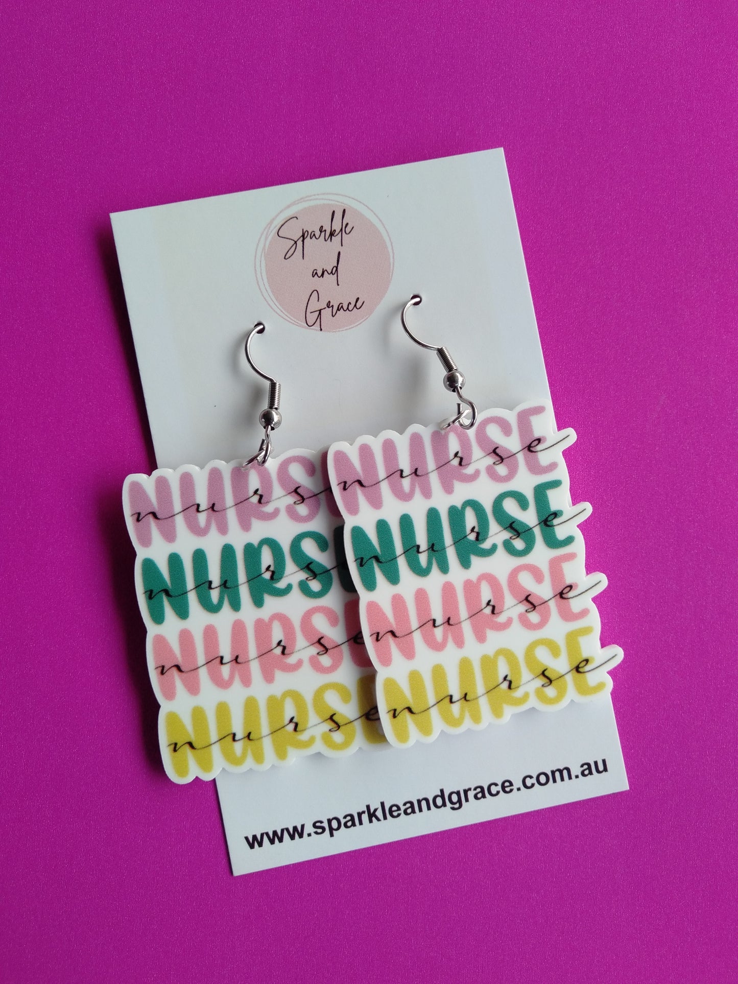 Nurse on Repeat Dangle Earrings