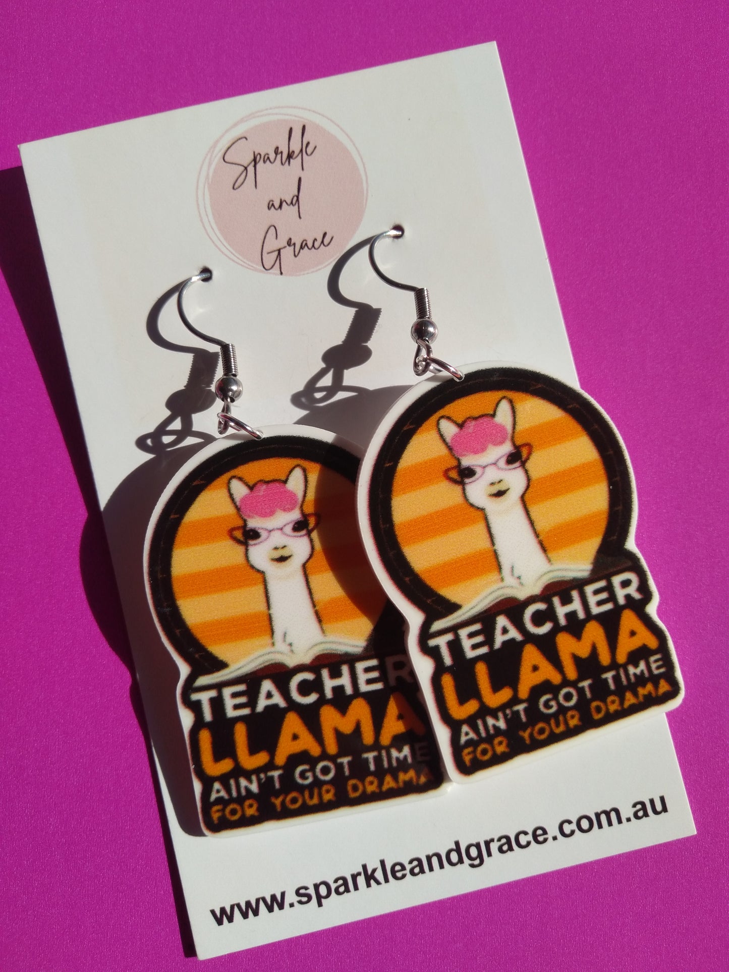 Teacher Llama Dangle Earrings