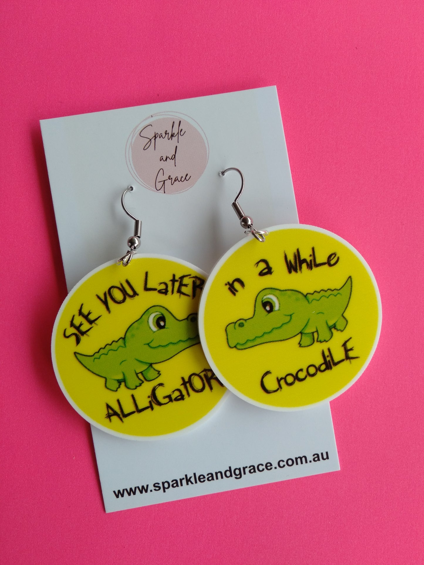 See you Later Alligator Dangle Earrings