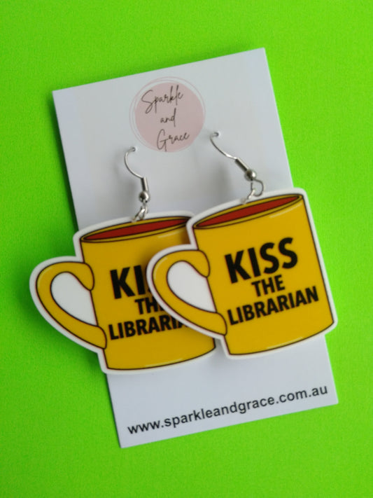 Kiss The Librarian Dangle Earrings