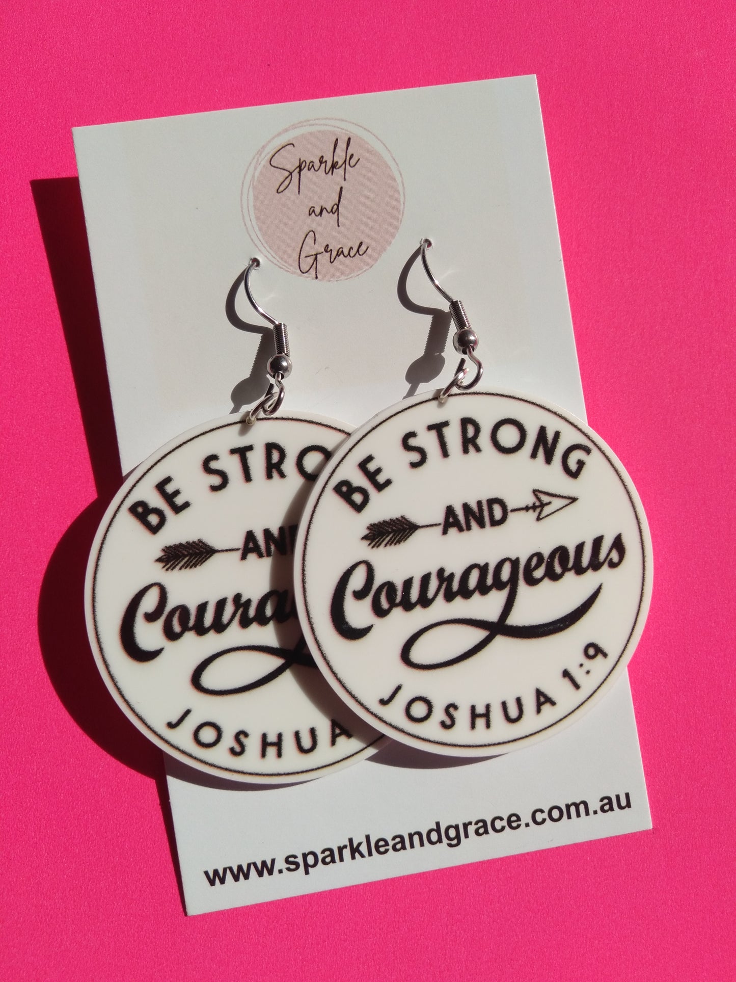 Be Strong and Courageous Dangle Earrings