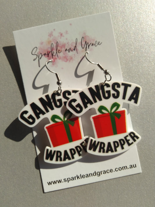 Gangster Wrapper Christmas Dangle Earrings