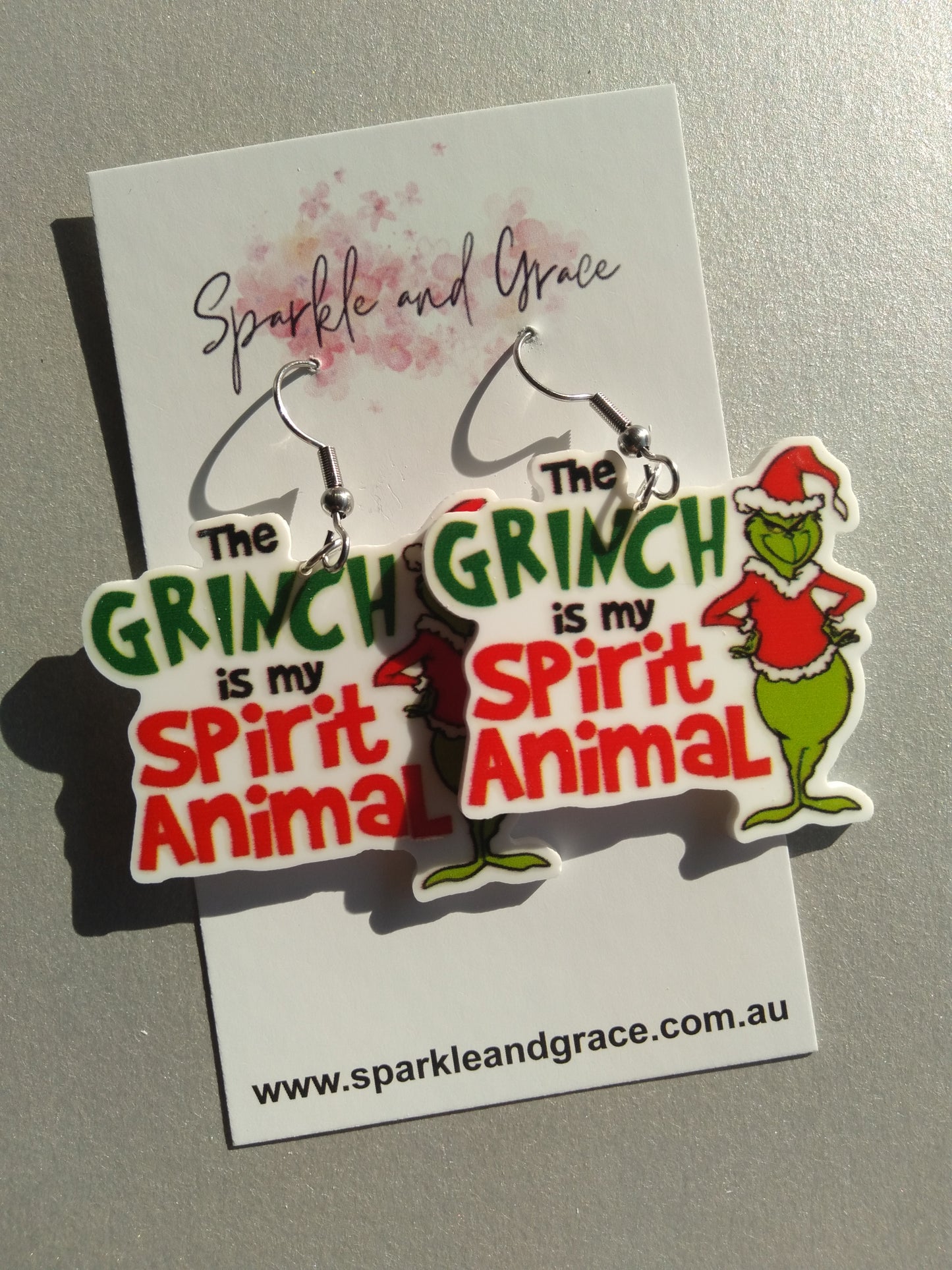Grinch is my Spirit Animal Dangle Earrings